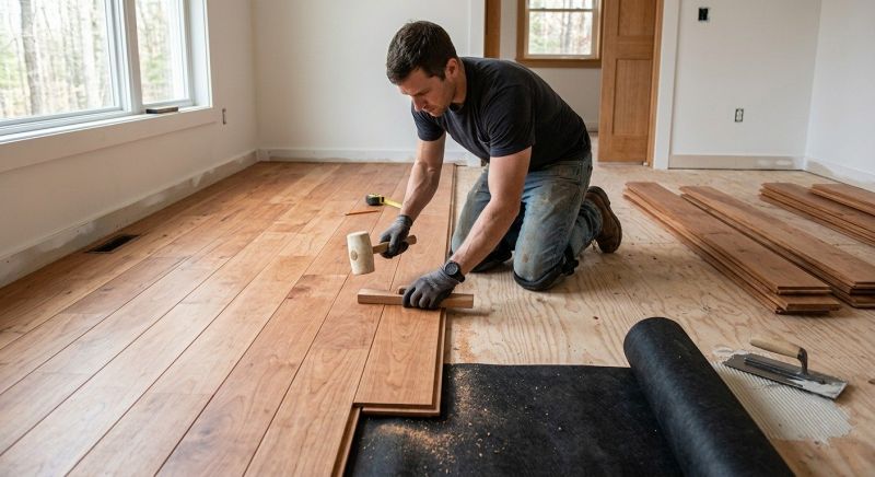 Cherry Floor Installation in Grosse Pointe, MI