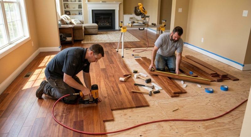Cherry Floor Installation in Highland, MI