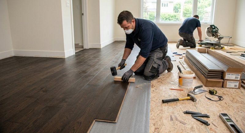 Dark Wood Floor Installation in Troy, MI